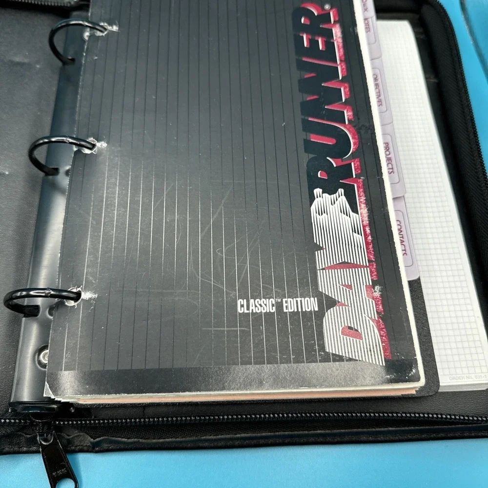 Dayrunner Planner Organizer Black & LOTS of Inserts‎ Full Zip Vintage 90s 1990s